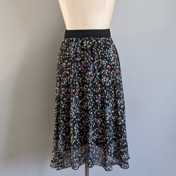 Flowy Floral Midi Length Tea Skirt Small - Picture 1 of 4